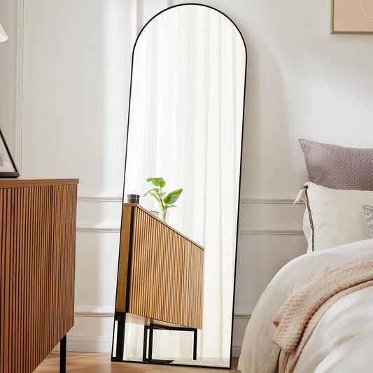 Full Length Arched Floor Mirror with Stand