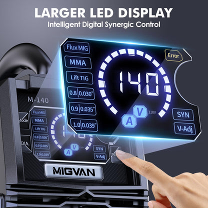 MIGVAN 140A 3-in-1 MIG Welder with LED Display