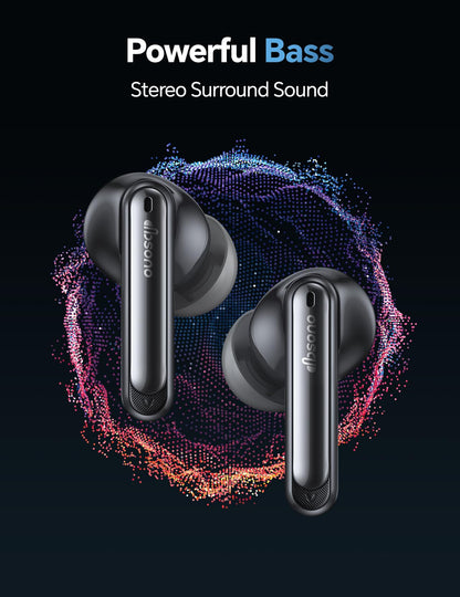 Wireless Bluetooth Earbuds: White Elephant Gifts Stocking Stuffers for Adults/Teens/Men, 13mm Drivers Hi-Fi Deep Bass, 30H Playtime, Touchscreen Control, Mic for Calls, IPX5 Water-Resistant, Black