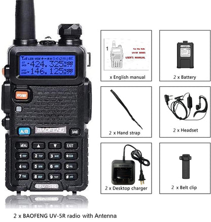 BAOFENG UV-5R Dual Band Walkie Talkie 2-Pack