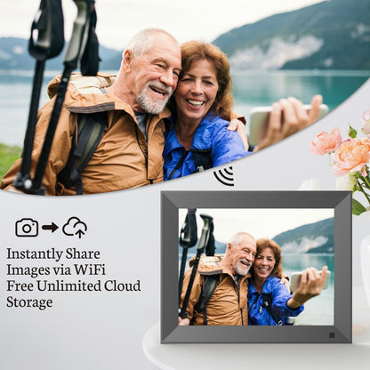BSIMB 10 Inch 32GB WiFi Digital Picture Frame, Electronic Photo Frame with IPS Touch Screen, Instantly Share Pictures & Videos via App & Email, Auto-Rotate, Wall Mountable, Gift for Mother's Day