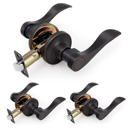 LOQRON Keyless Oil Rubbed Bronze Door Lever Set