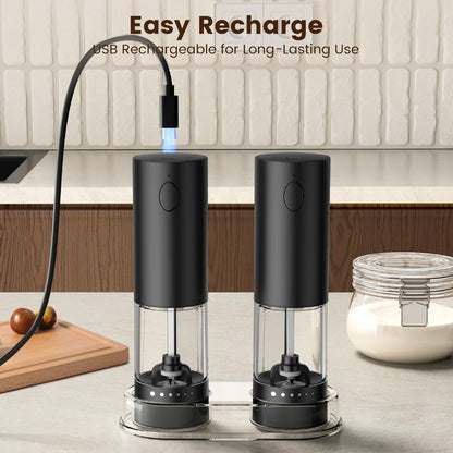 2-Pack USB Rechargeable Electric Grinder Set