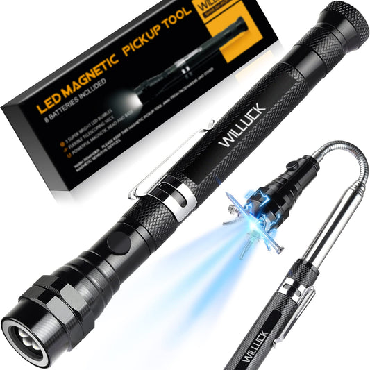 Magnetic Pickup Tool with LED Lights for Men