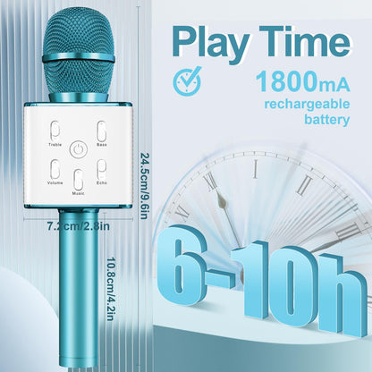 Leettus Portable Microphone for Kids | Perfect for Birthday Gift for Girls, Kids, Boys, and Adults | Wireless Singing Karaoke Microphone toy Handheld Bluetooth Mic Speaker for Phone toddler microphone