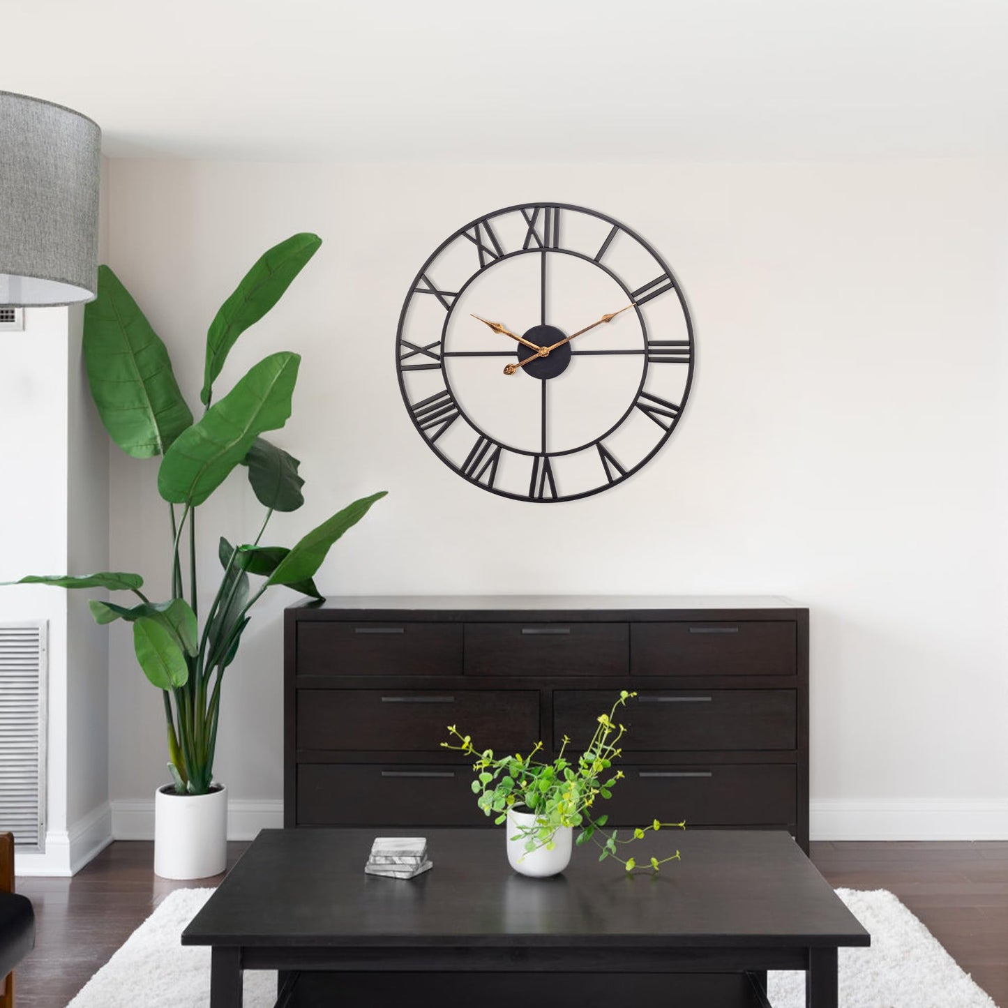 30-Inch Silent Metal Wall Clock for Decor