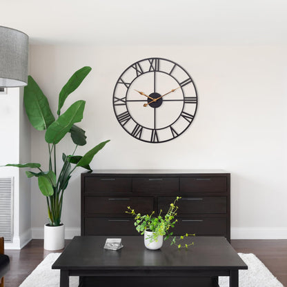30-Inch Silent Metal Wall Clock for Decor