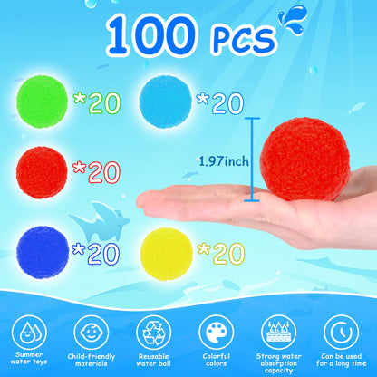 Reusable Water Balloons for Kids - 100 Pack