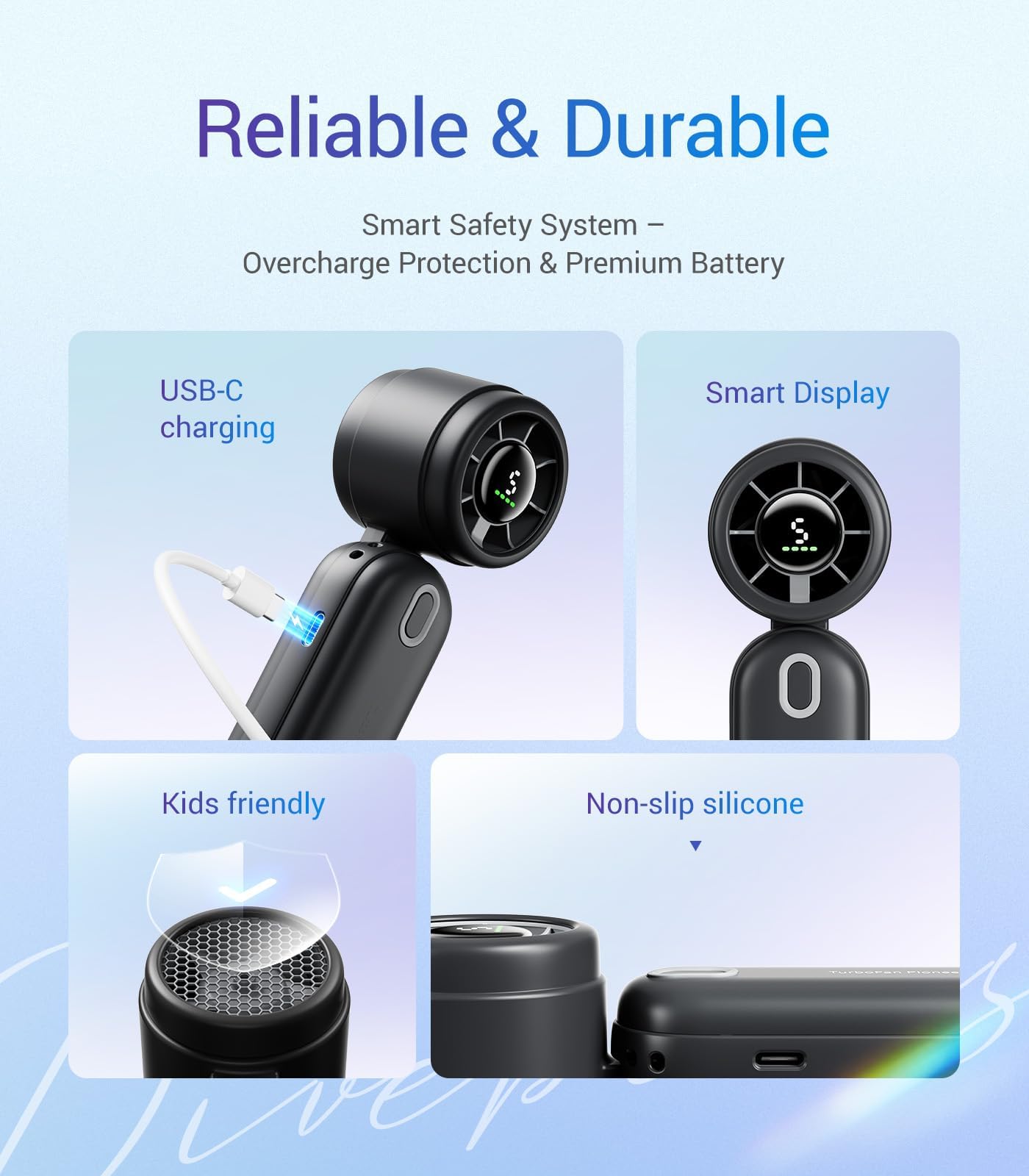 Portable Handheld Turbo Fan with LED Display