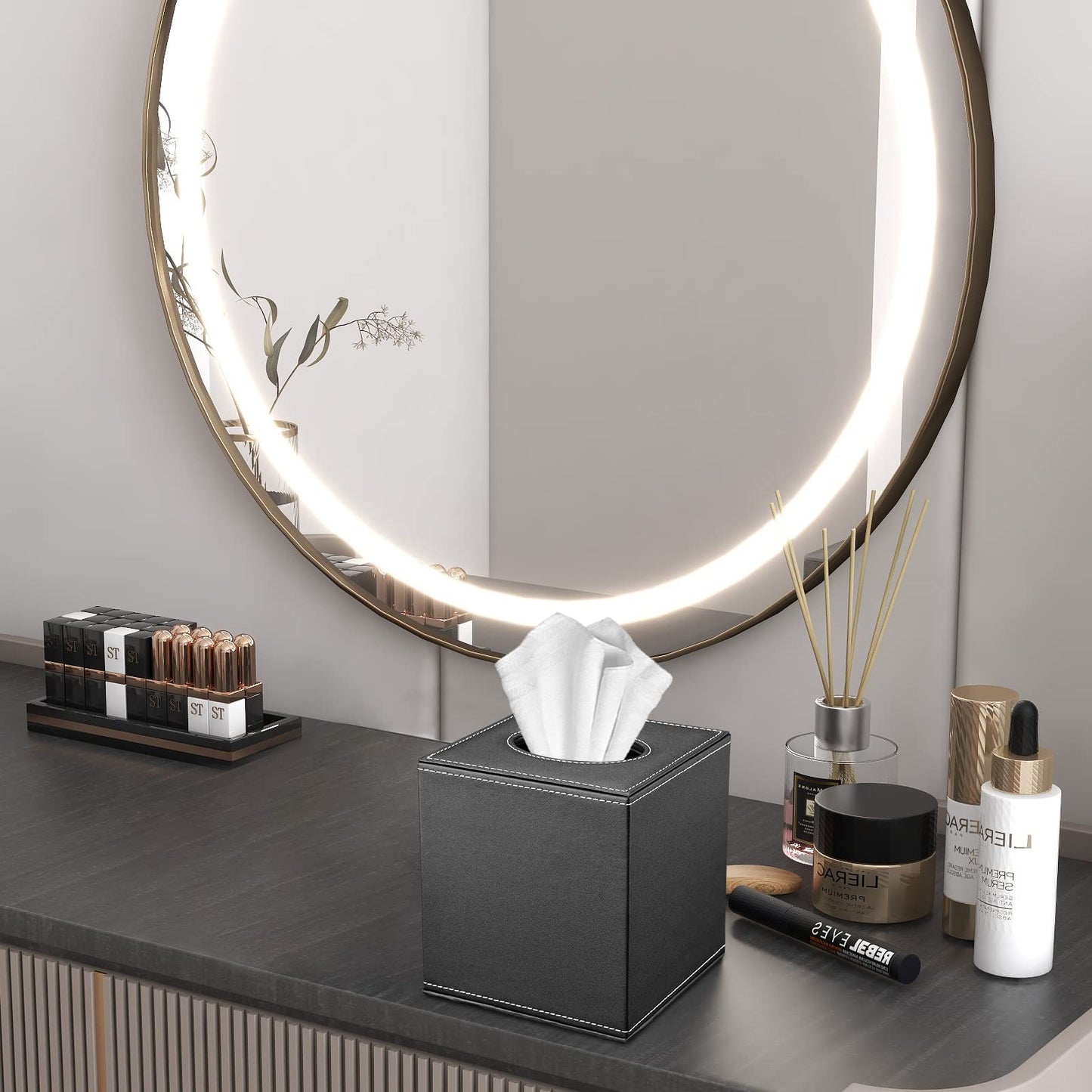 PU Leather Tissue Box Cover for Home & Office