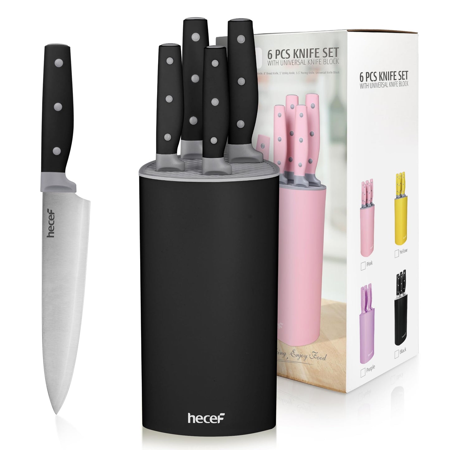 6-Piece Kitchen Knife Set with Block
