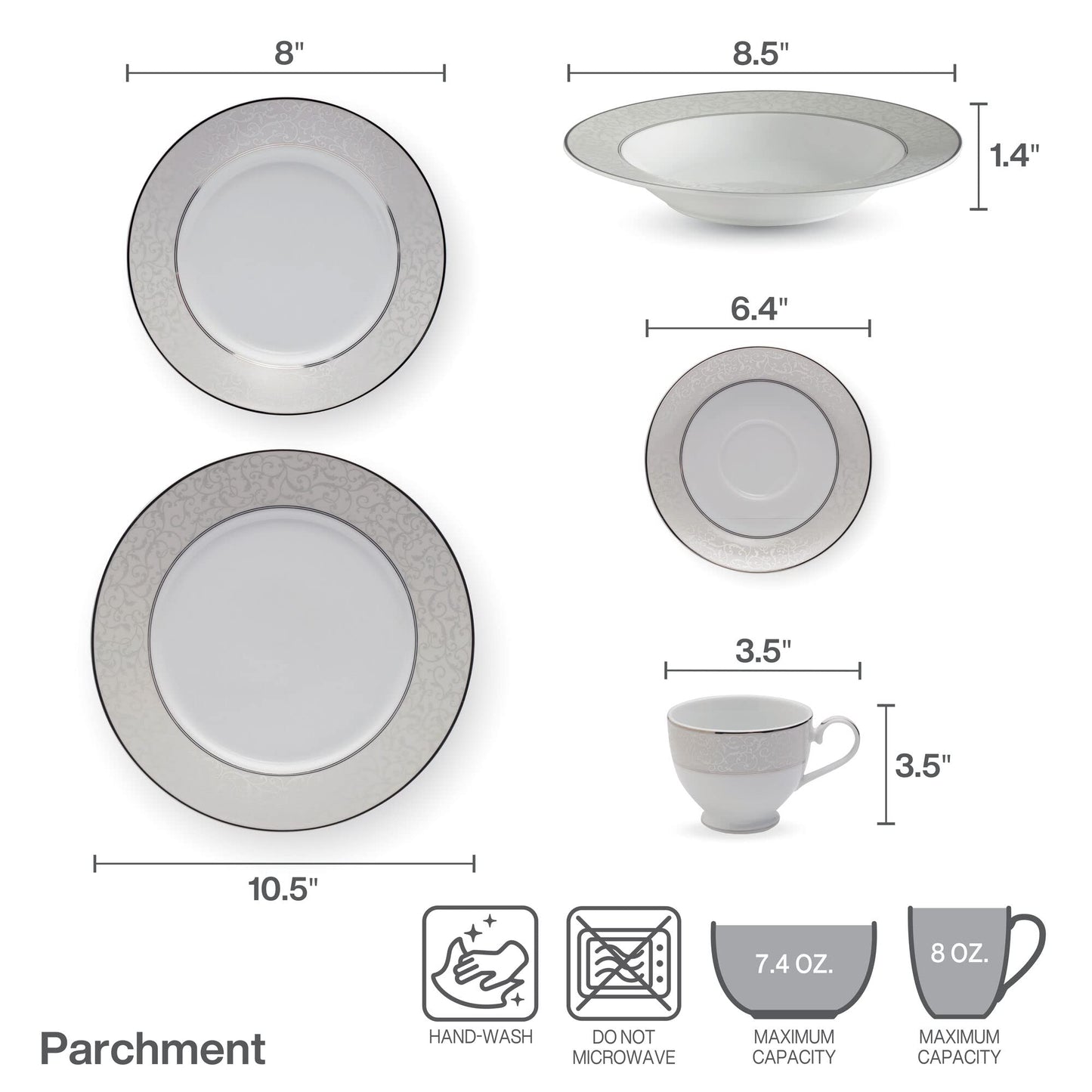 Mikasa 5224232 40-Piece Dinnerware Set, Parchment