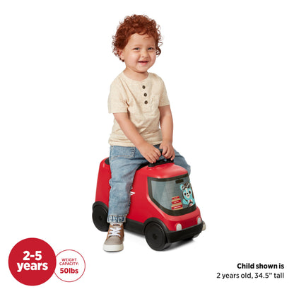 Radio Flyer Delivery Van Ride On Toy for Kids, Red Toddler Ride on Toy for Ages 2+