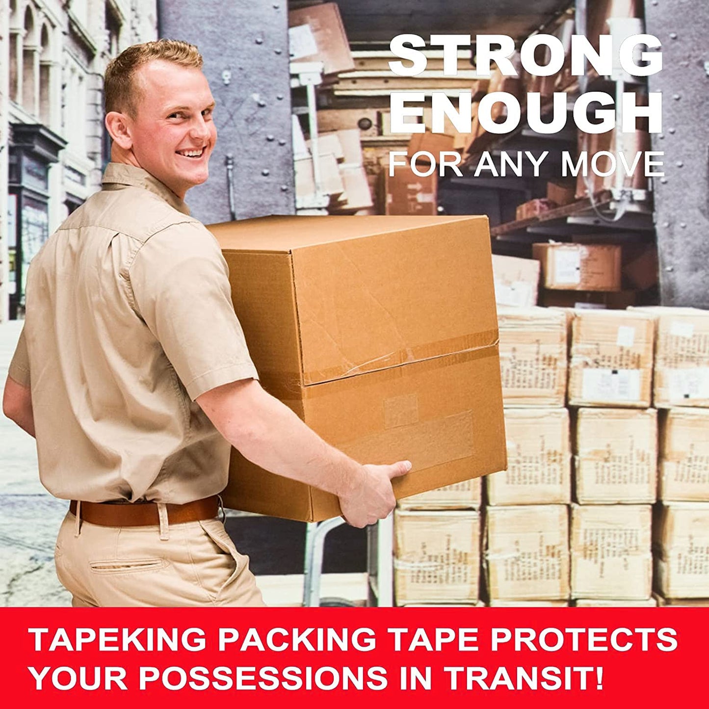 SCESSPACK Packing Tape(18 Rolls),2.0Mil Packaging Tape for Shipping Moving Sealing,1.88 Inch x 60 yd Per Roll,Total 1080 Yards