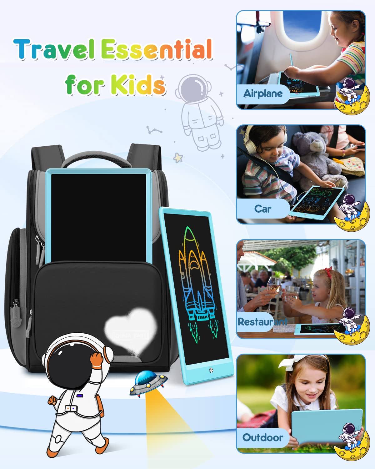 FLUESTON 10-Inch LCD Writing Tablet for Kids