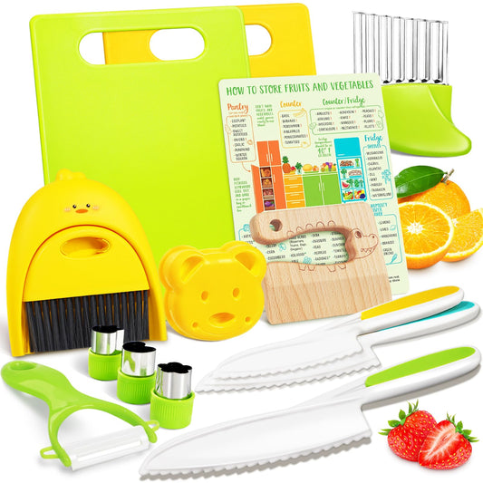 Kids Knife Set with Cutting Board & Tools