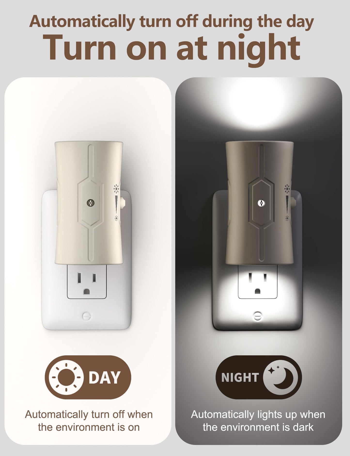 2 Pack LED Night Lights with Light Sensor