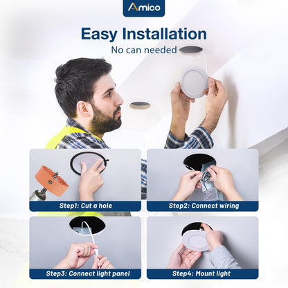 Amico 24 Pack Dimmable LED Recessed Lights