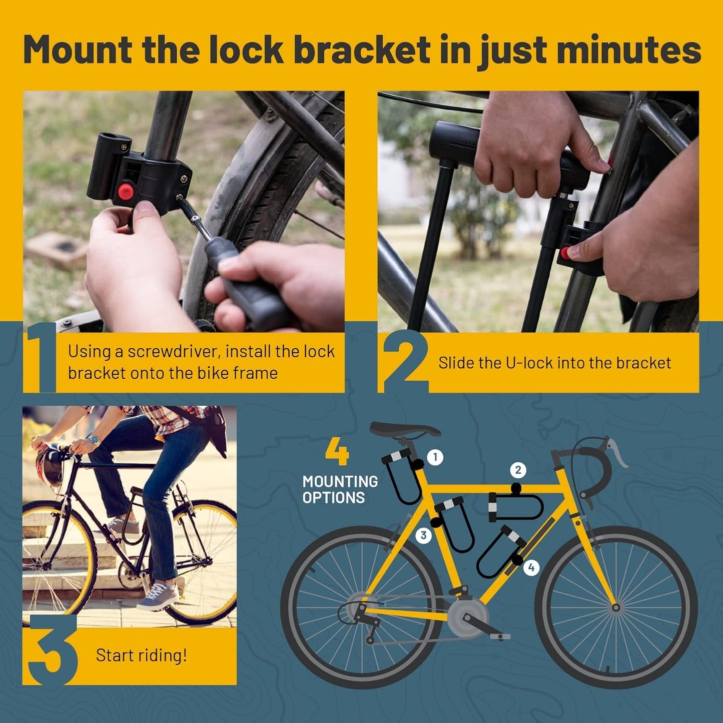 Heavy Duty U Lock by SIGTUNA for Bikes