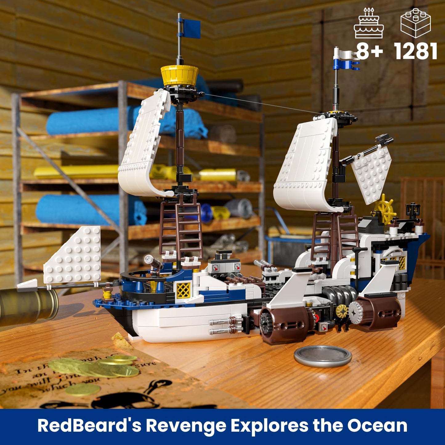 Pirate Ship Building Set - 1281 Pieces