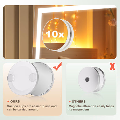 Hasipu LED Makeup Mirror with 10X Magnification