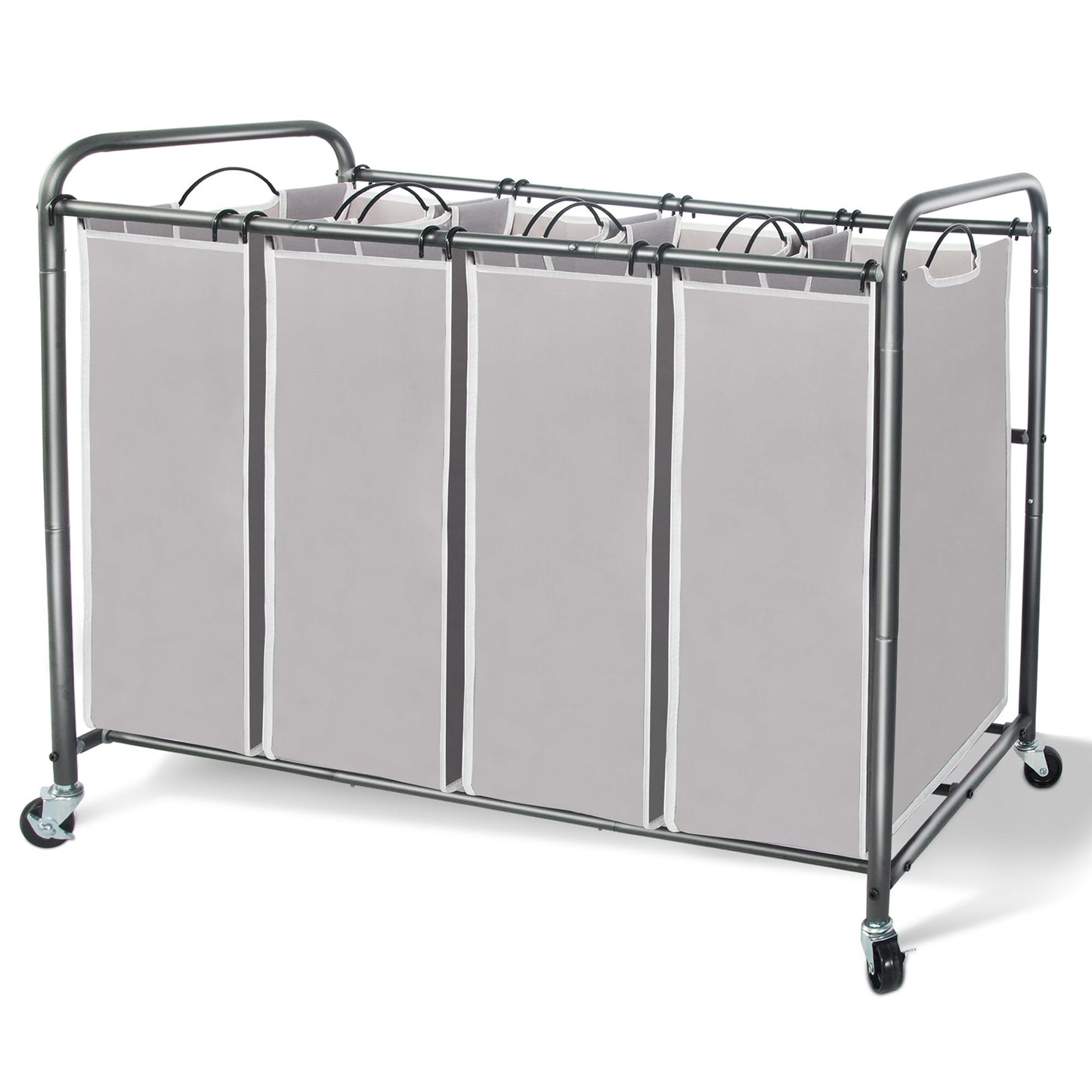 Laundry Sorter Hamper with Wheels and 4 Sections