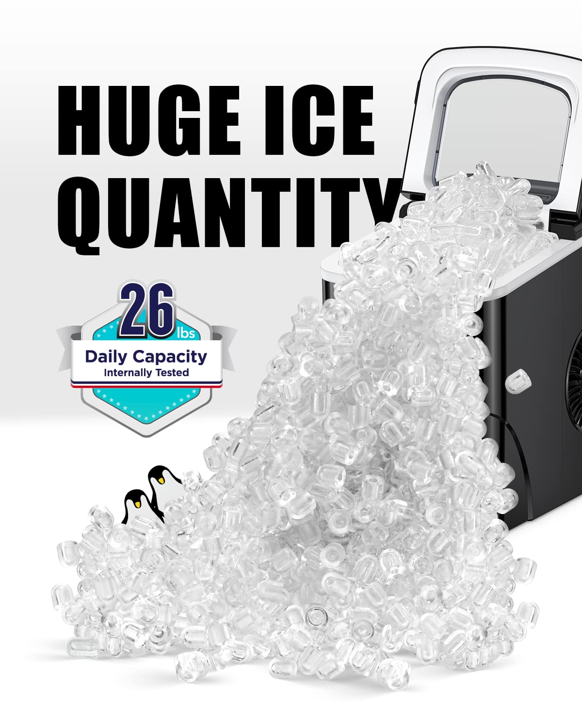 Portable Ice Maker Machine by Silonn, 26lbs/24Hrs