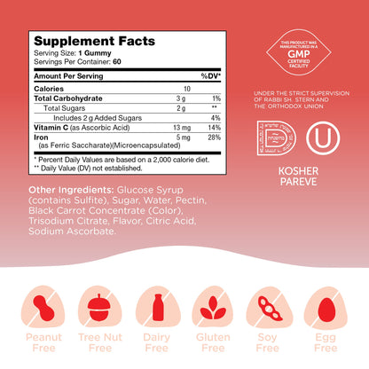 Zahler Iron Gummies with Vitamin C - 60 Count