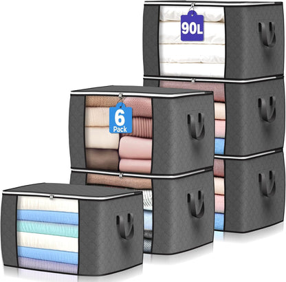 90 L Storage Bags, 6 Pack Organizers