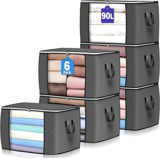 90L Storage Bags - 6 Pack Organizers