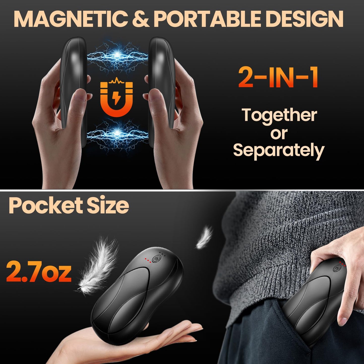 2 Pack Rechargeable Electric Hand Warmers