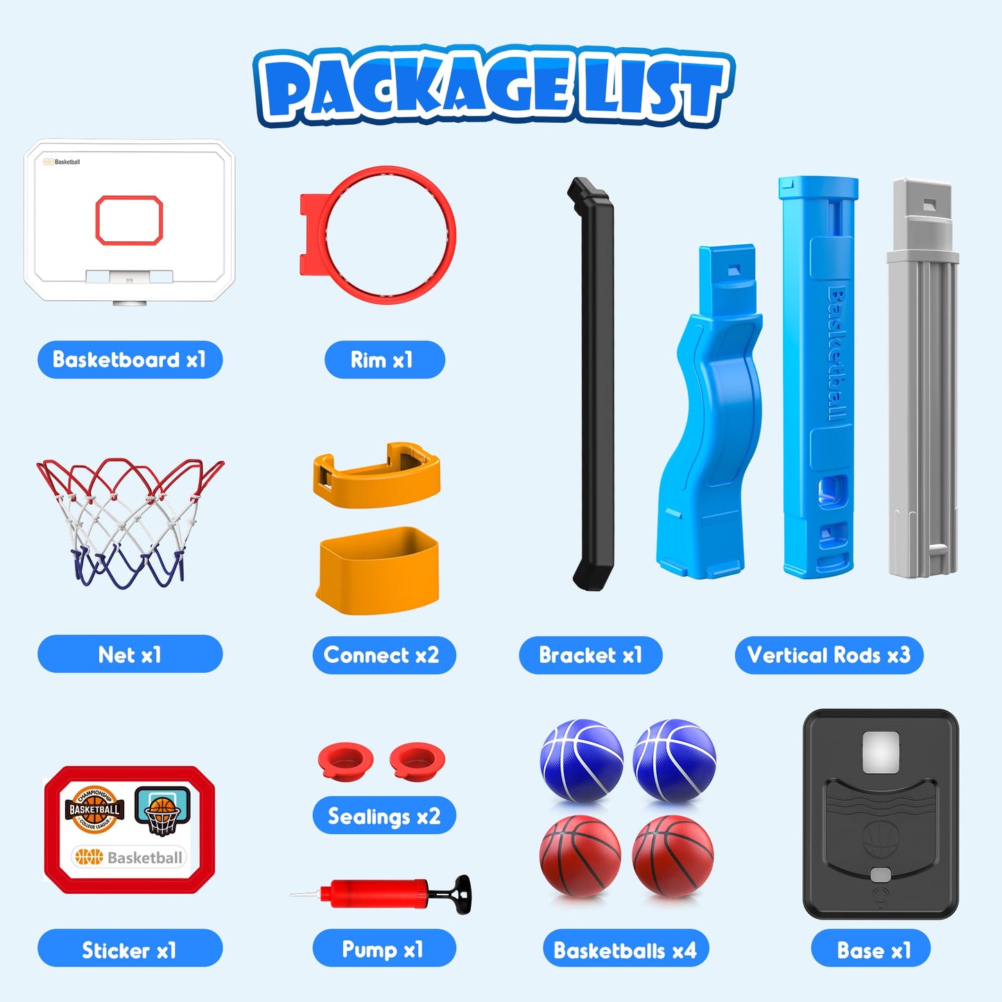 Toddler Basketball Hoop with 4 Balls by HopeRock