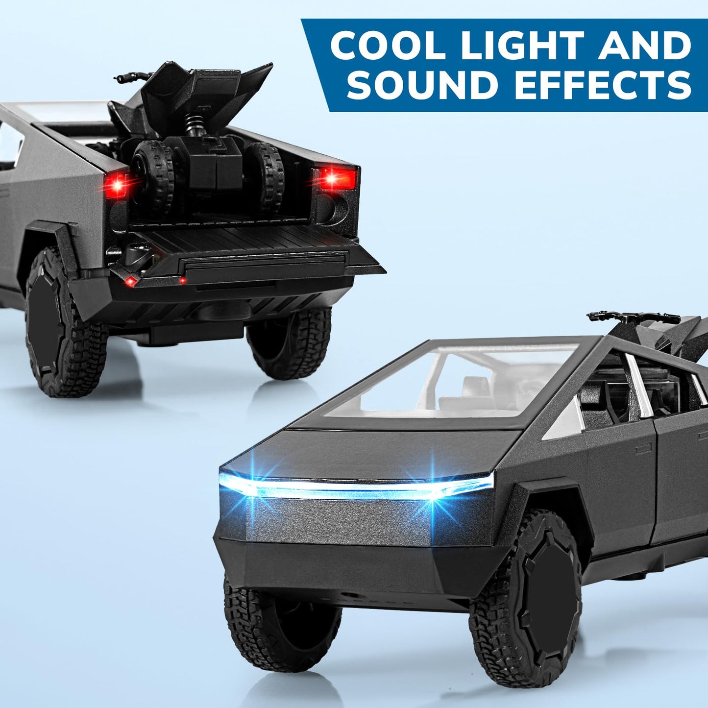 Diecast Pickup Truck Toy with Lights and Sounds