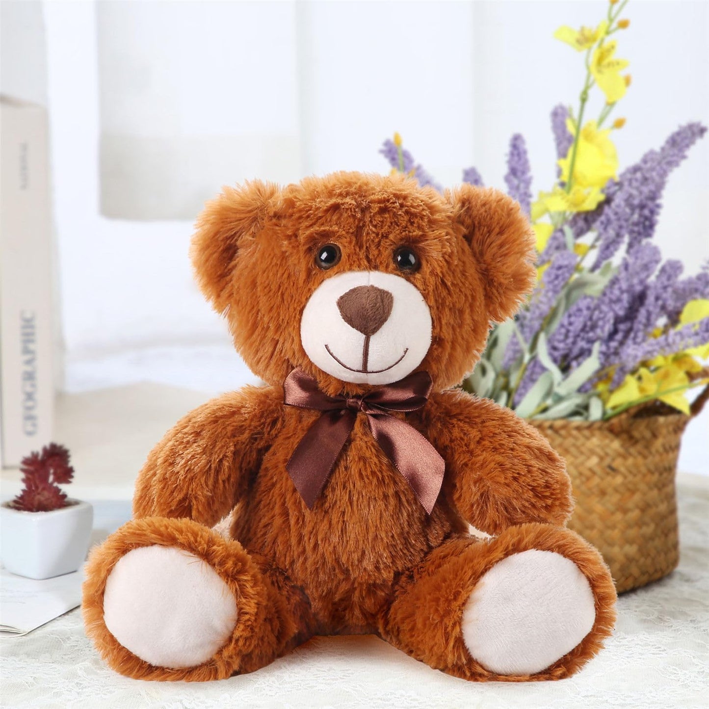 UHousDeco 3-Packs 13.5 inches Brown Teddy Bear Cute Stuffed Plush Animals Bulk Toys for Wedding