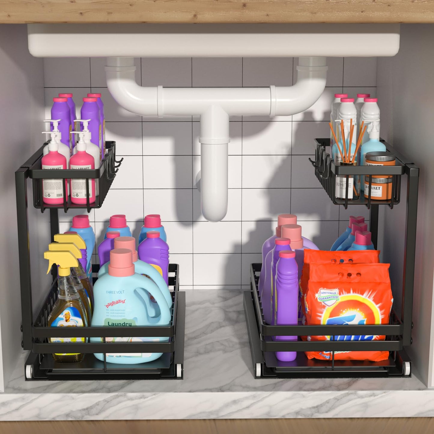 IncepKick 2-Tier Under Sink Storage Organizer