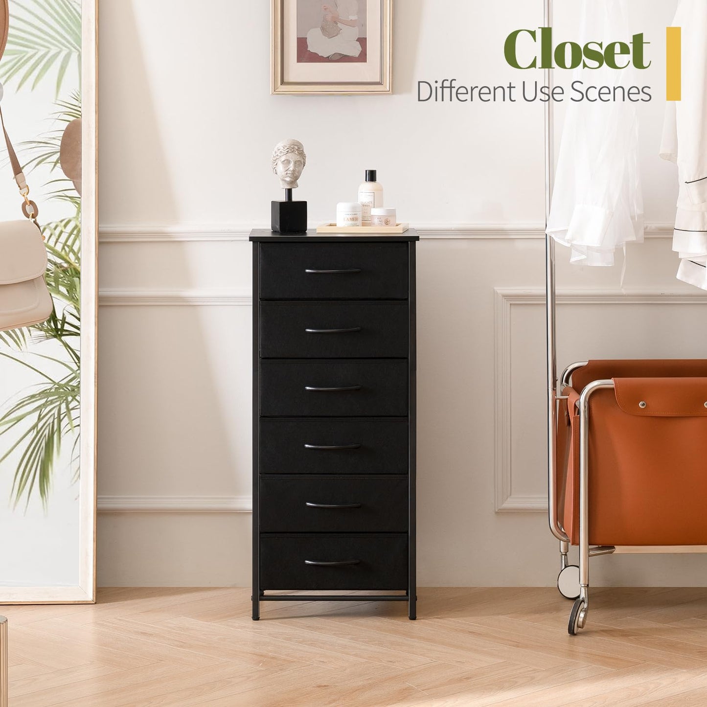 Yoobure Tall Nightstand with 6 Storage Drawers