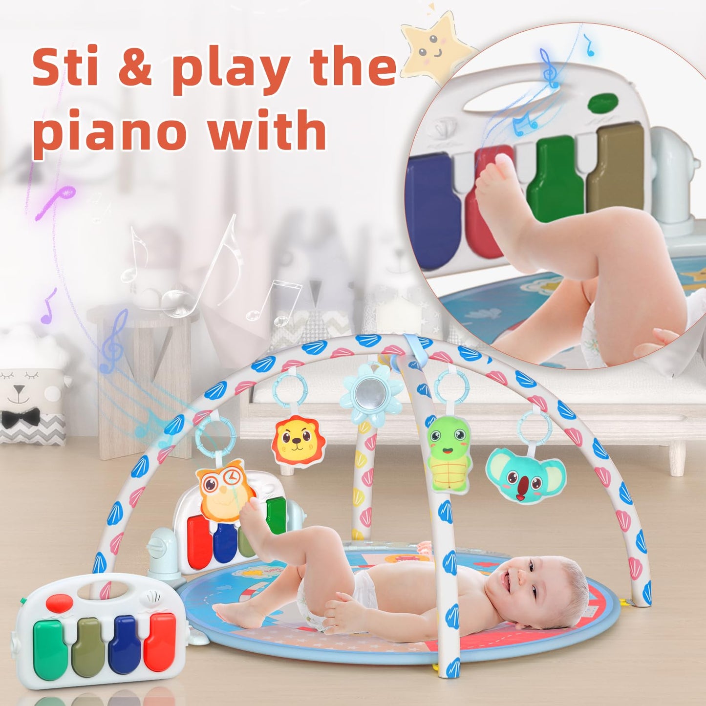 Baby Activity Gym with Piano and Toys