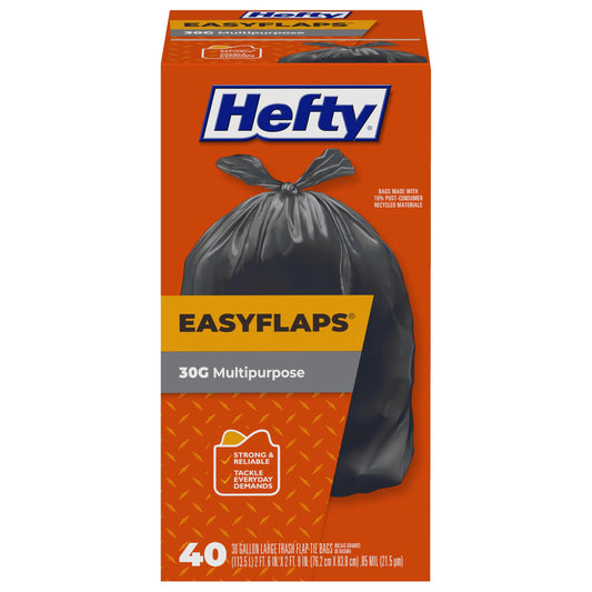 Hefty 30 Gallon Trash Bags, 40 Count, Unscented