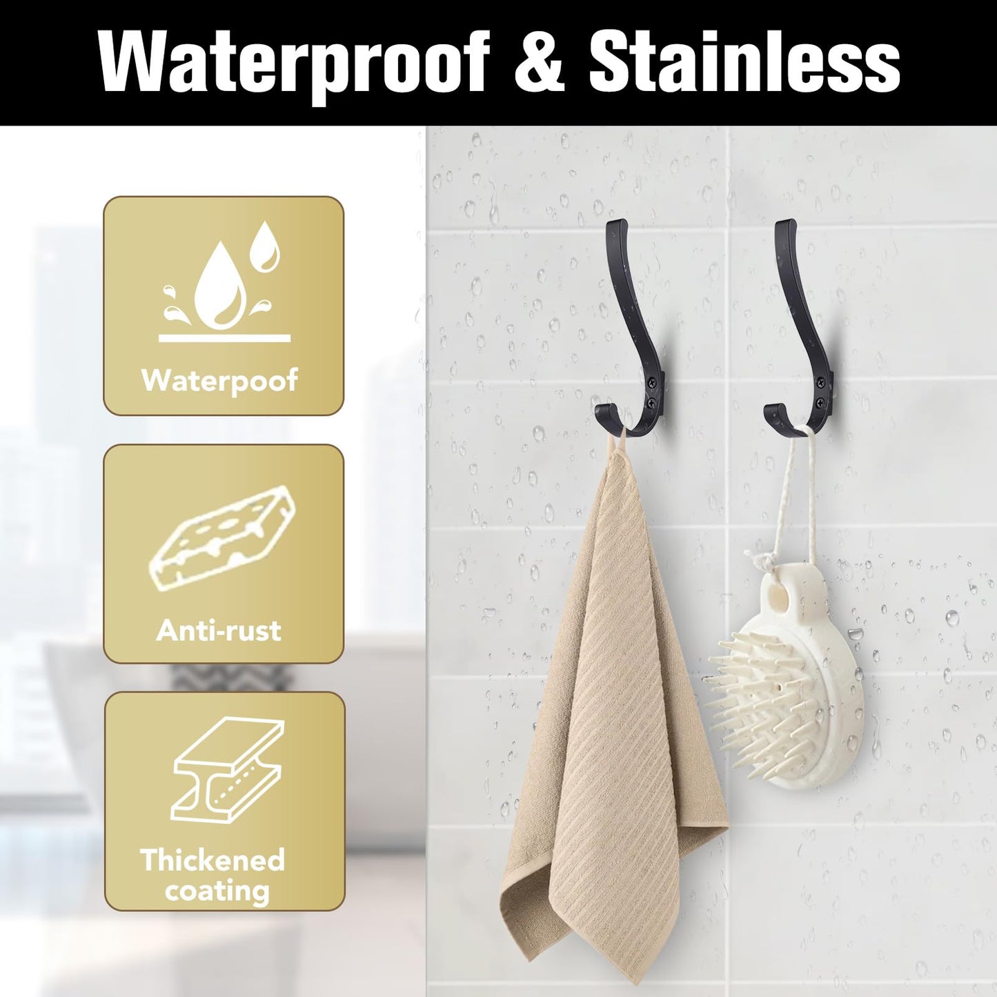 4 Pack Heavy Duty Wall Hooks for Hanging