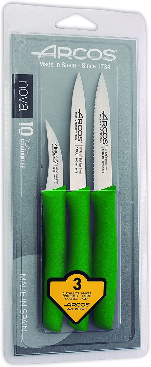 Arcos 3-Piece Stainless Steel Paring Knife Set