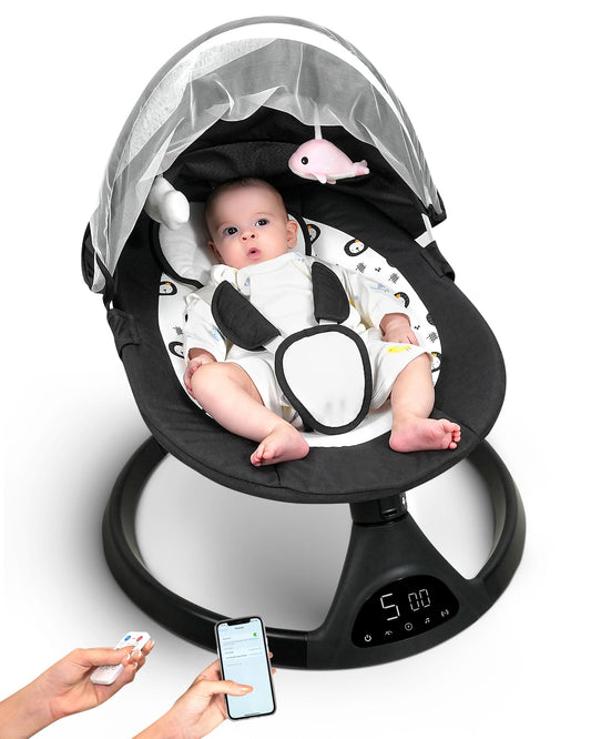 Portable Electric Baby Swing with Bluetooth & Music