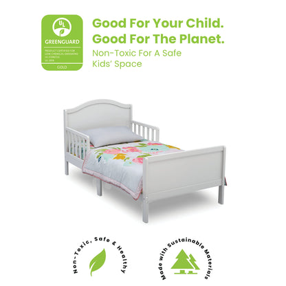 Delta Children Bennett Wood Toddler Bed - Greenguard Gold Certified, Bianca White