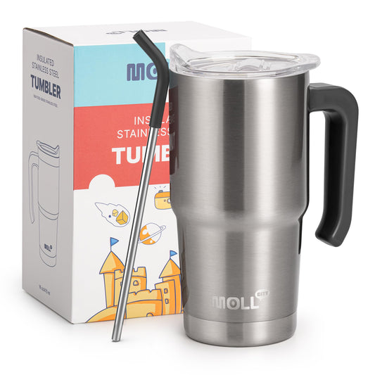 16 oz Insulated Stainless Steel Tumbler with Handle