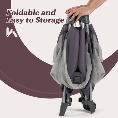 4-in-1 Portable Baby Playard with Bassinet & Canopy