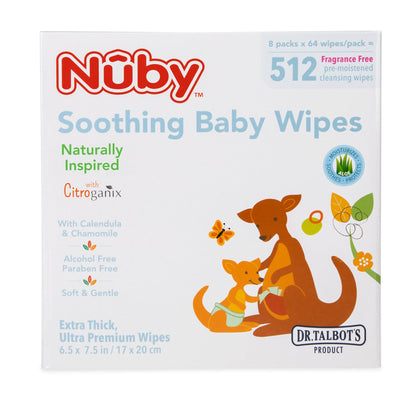Nuby Chamomile Aloe Baby Wipes, 512 Count
