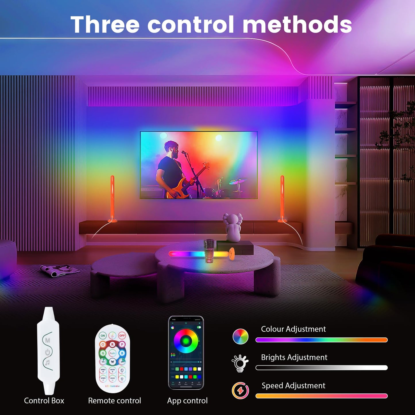 Smart LED Light Bars with App Control and Music Sync