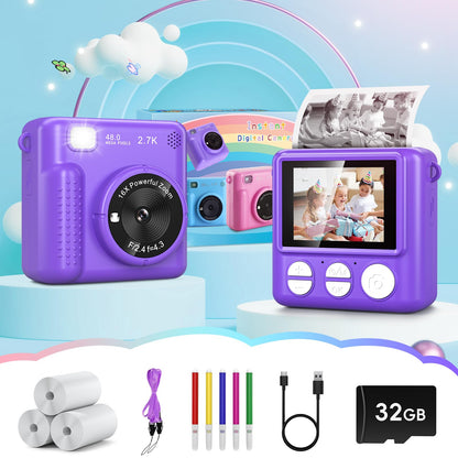 GREENKINDER Kids Instant Print Camera for Ages 3-12