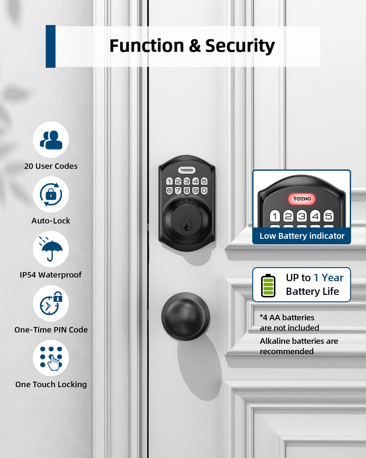 TEEHO Keyless Entry Door Lock with Keypad