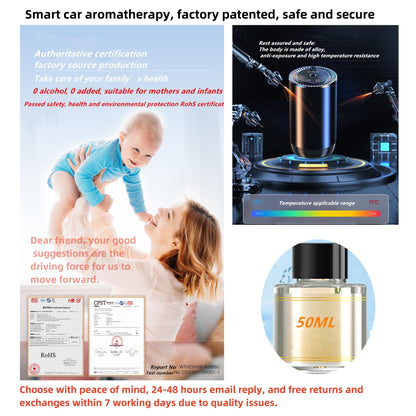 Smart Car Air Fresheners 50ml French Natural Perfume Rechargeable with Fashionable Starry Sky New Atomization Experience Auto On/Off Car Humidifier Adjustable Concentration Lasts 5 Months(blacknew)