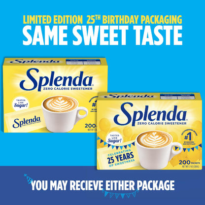 SPLENDA Zero Calorie Sweetener Packets, 200 Count